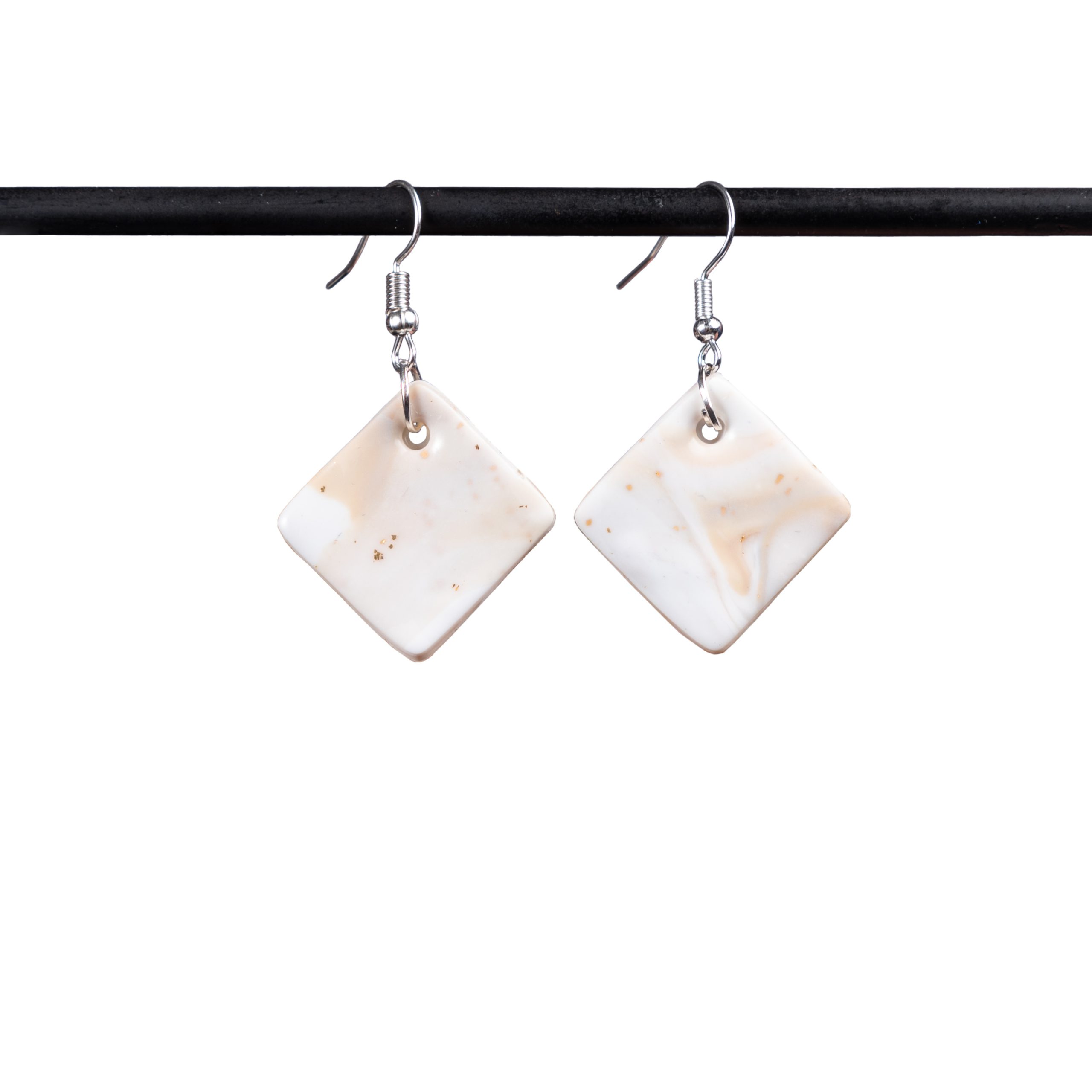 White and Gold Marbling carrées