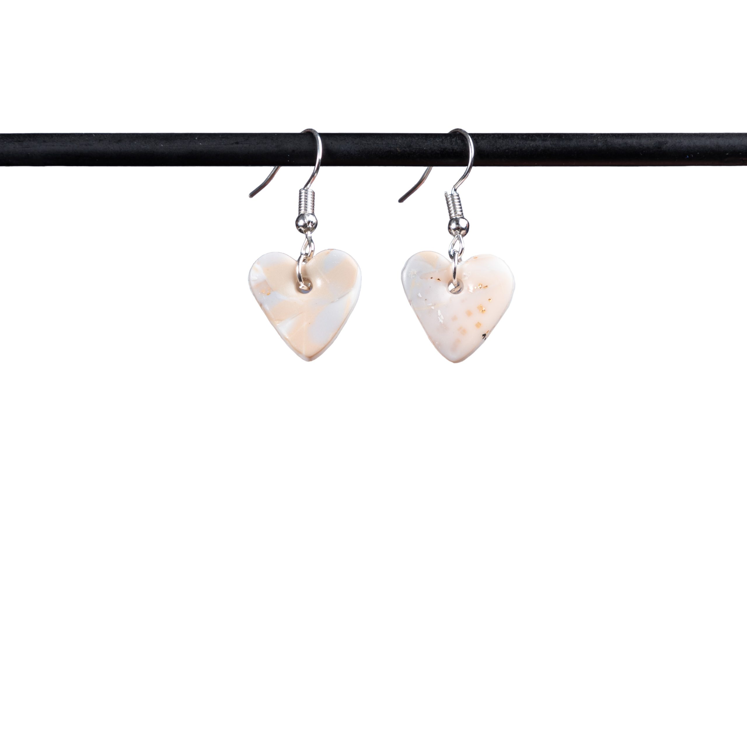 White and Gold Marbling coeurs