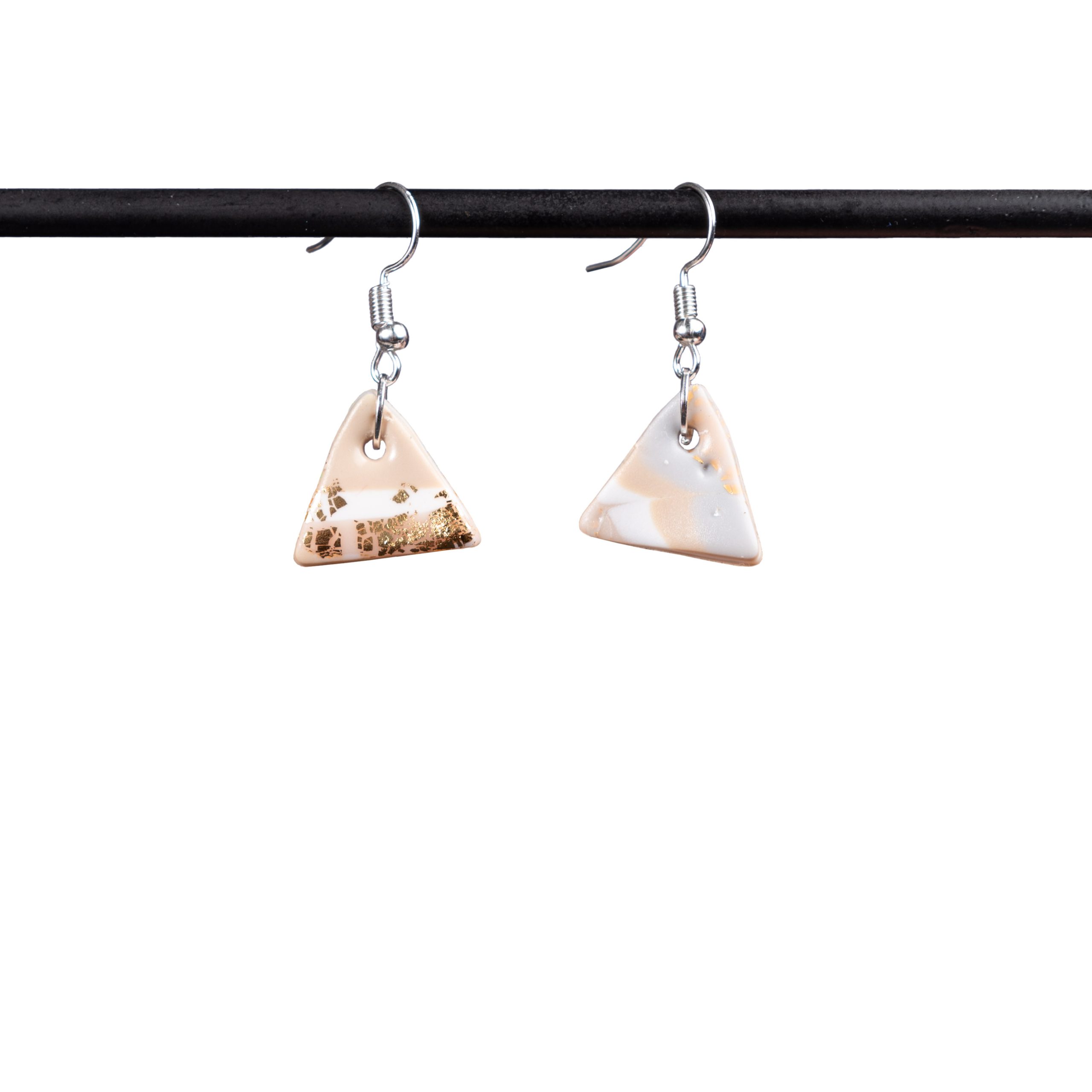 White and Gold Marbling triangles