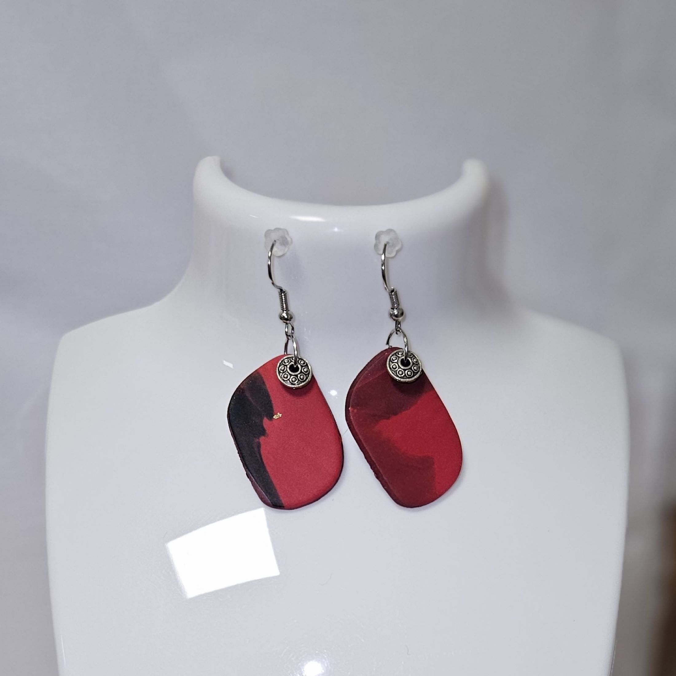 Boucles d'oreilles Red Rectangular