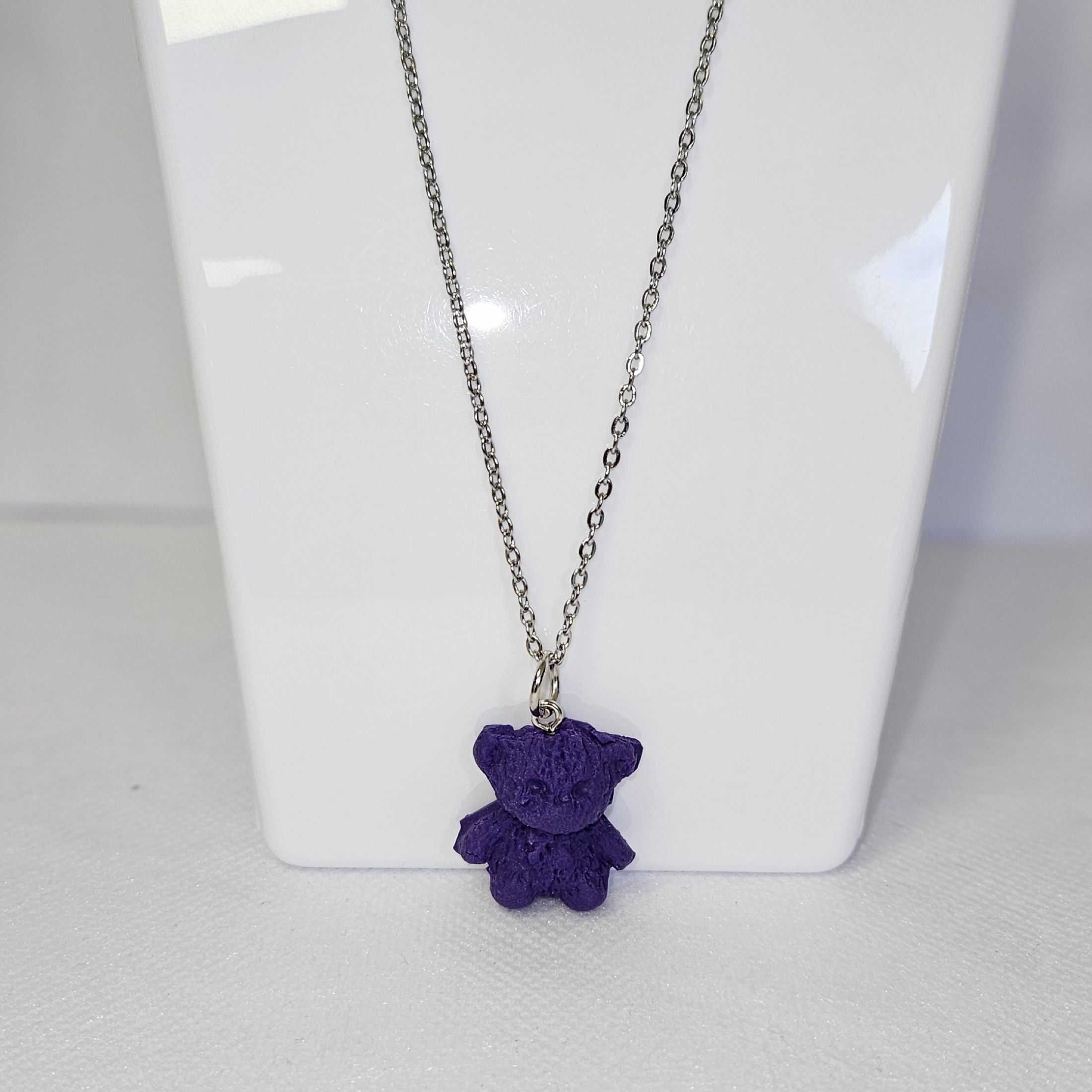 Collier nounours violet