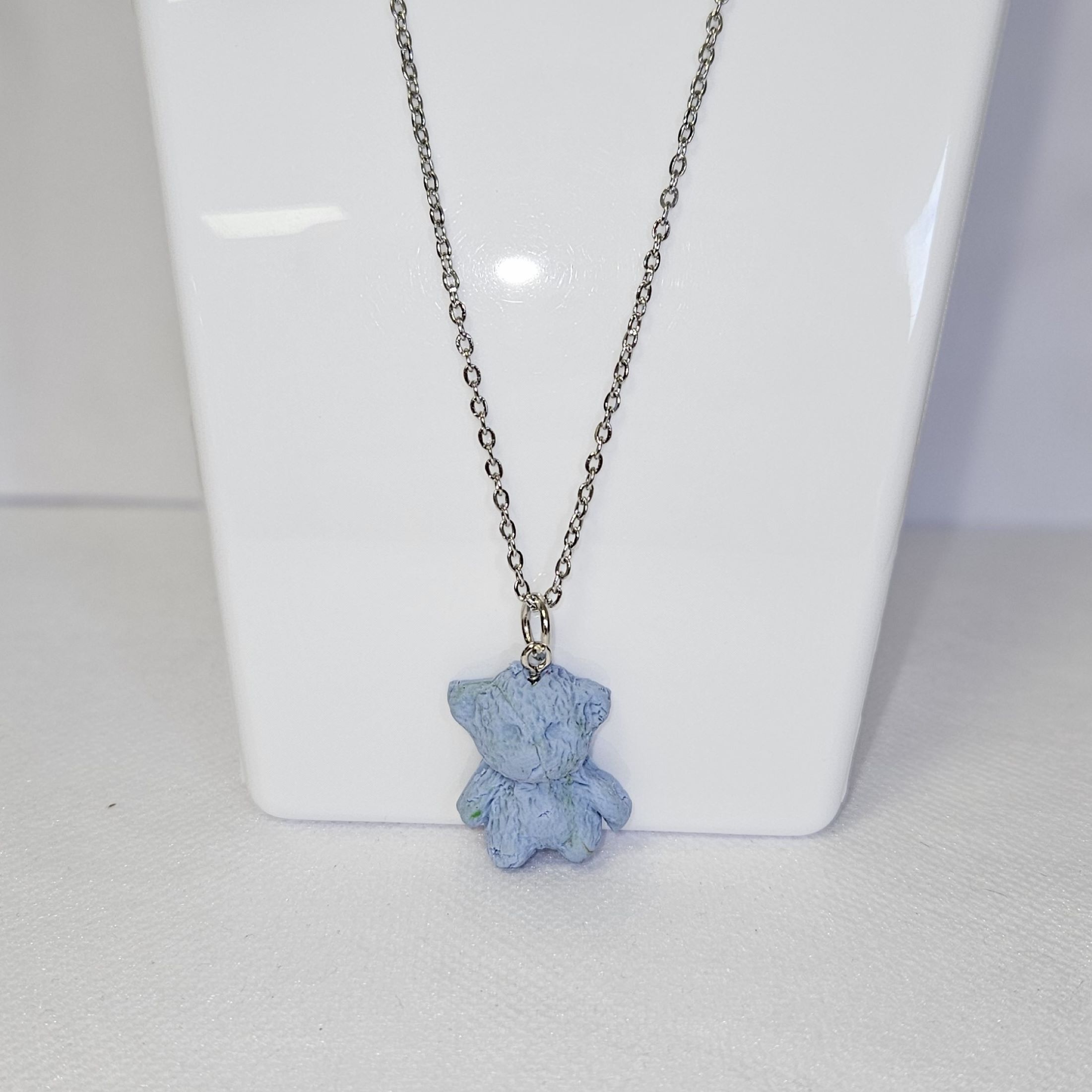 Collier nounours bleu