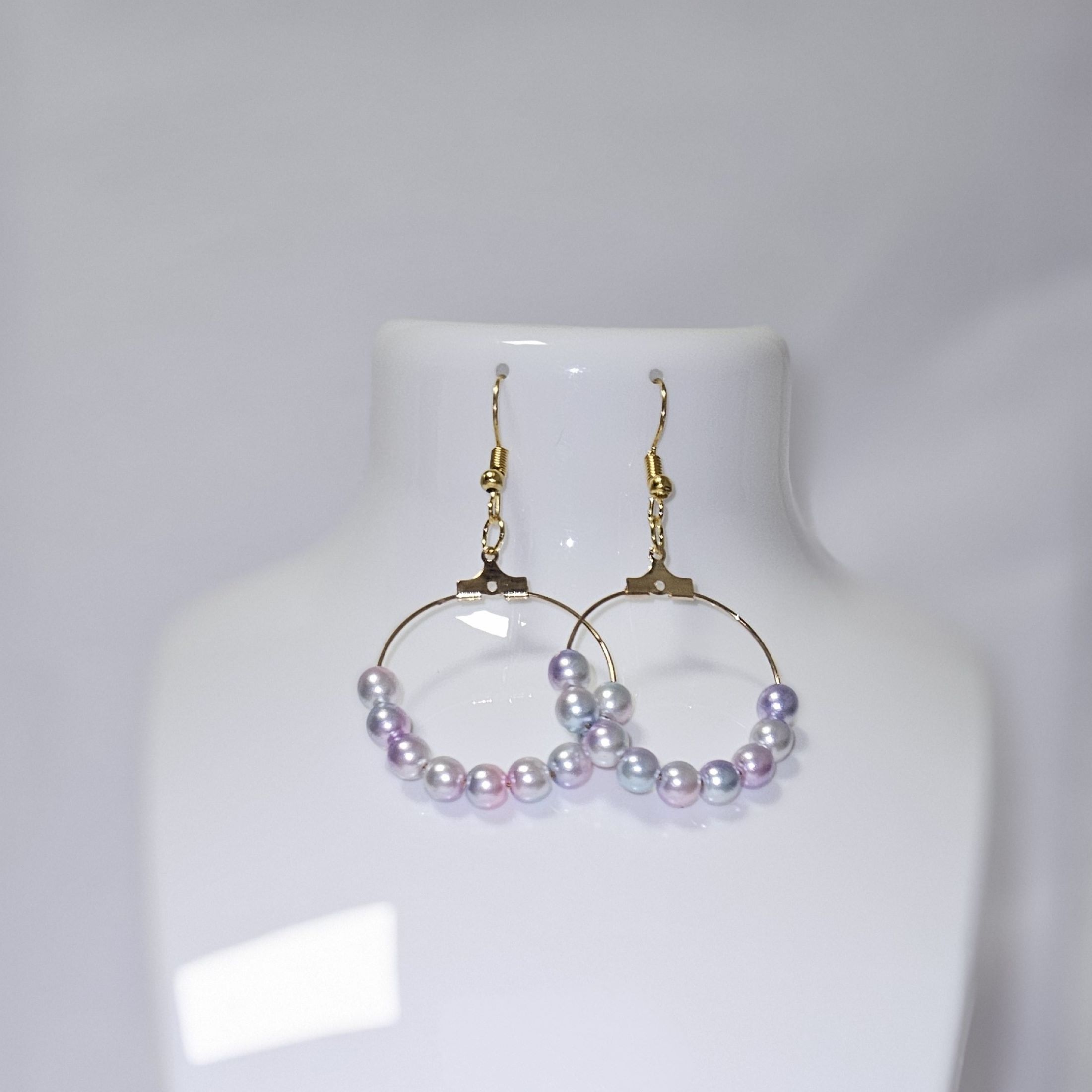 Boucles d'oreilles purple pearls