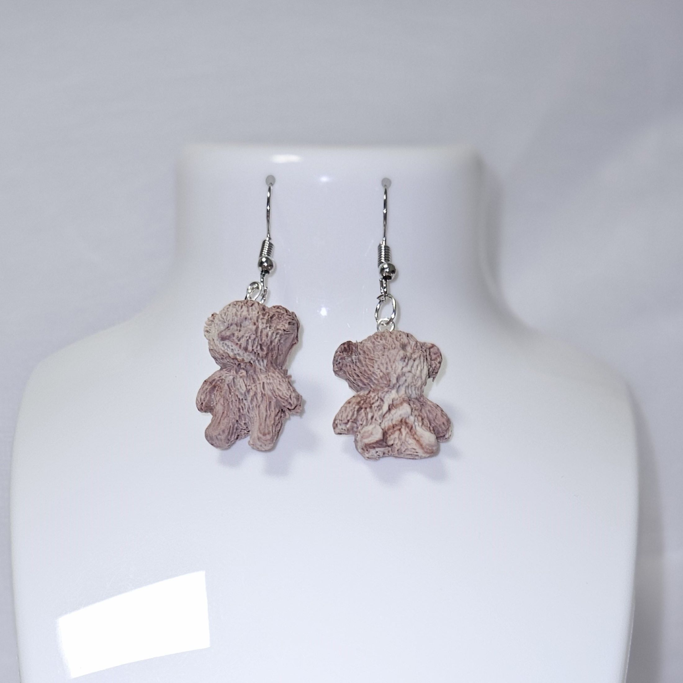 Boucles d'oreilles nounours marbrés