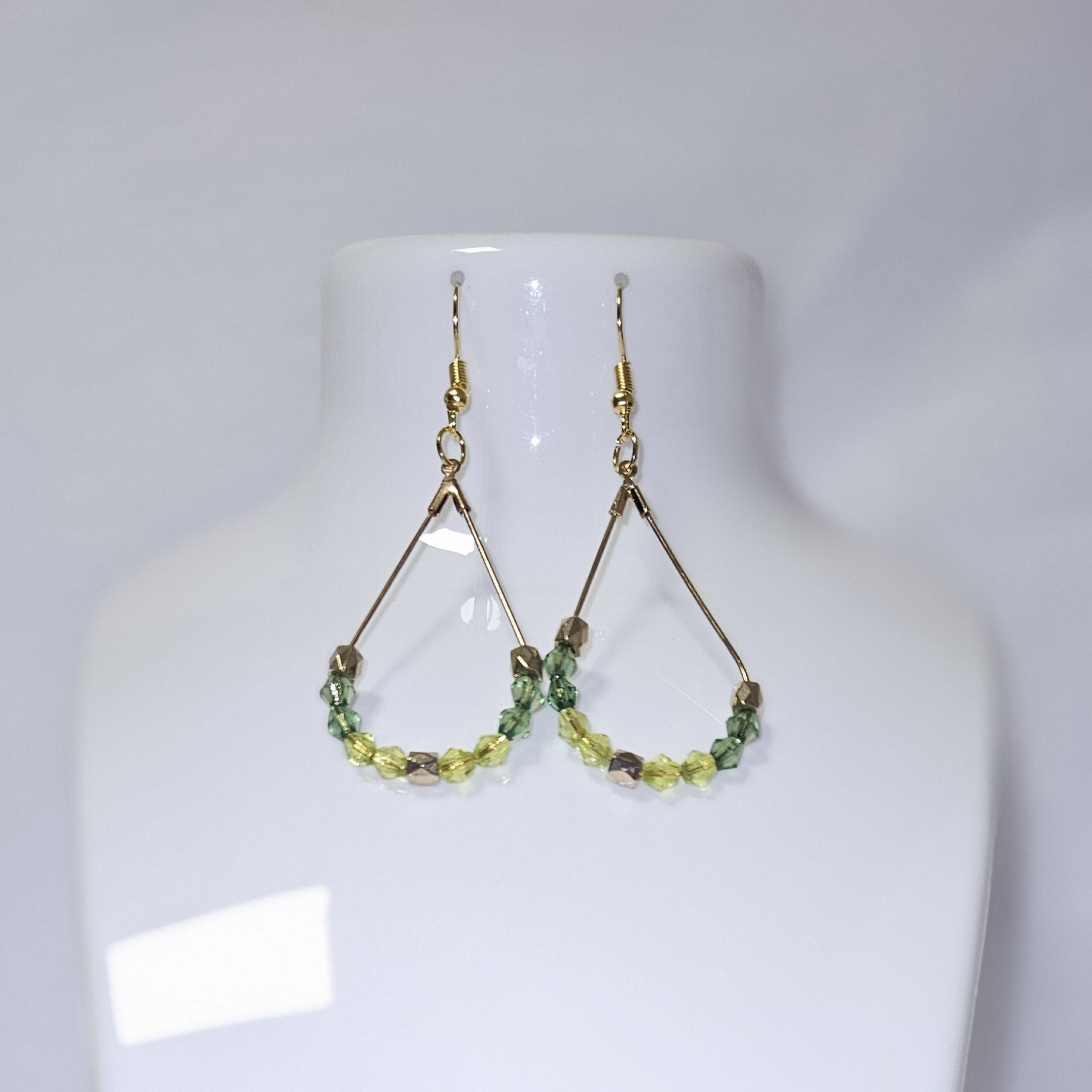 Boucles d'oreilles perles 2 verts