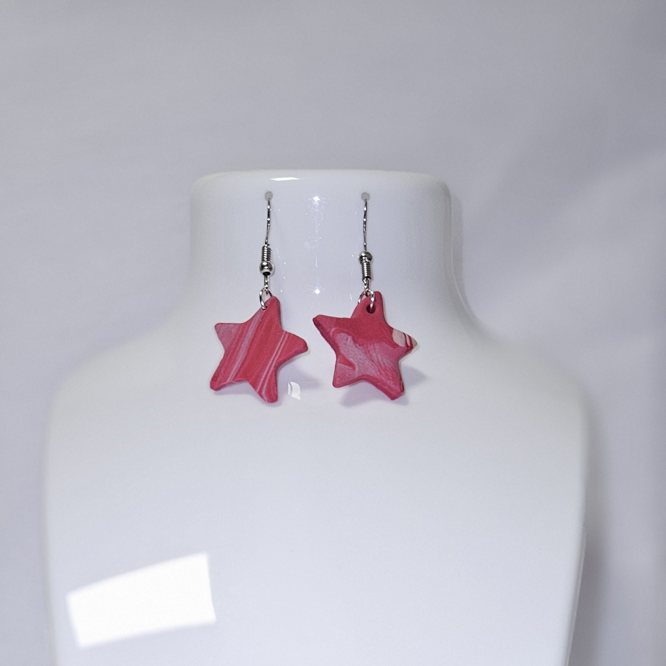Boucles d'oreilles red and white stars