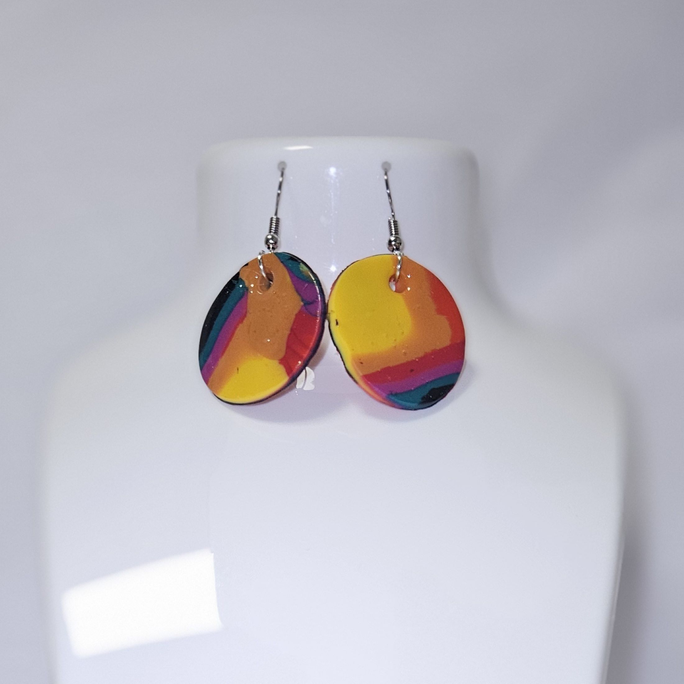 Boucles d'oreilles rondes multicolore