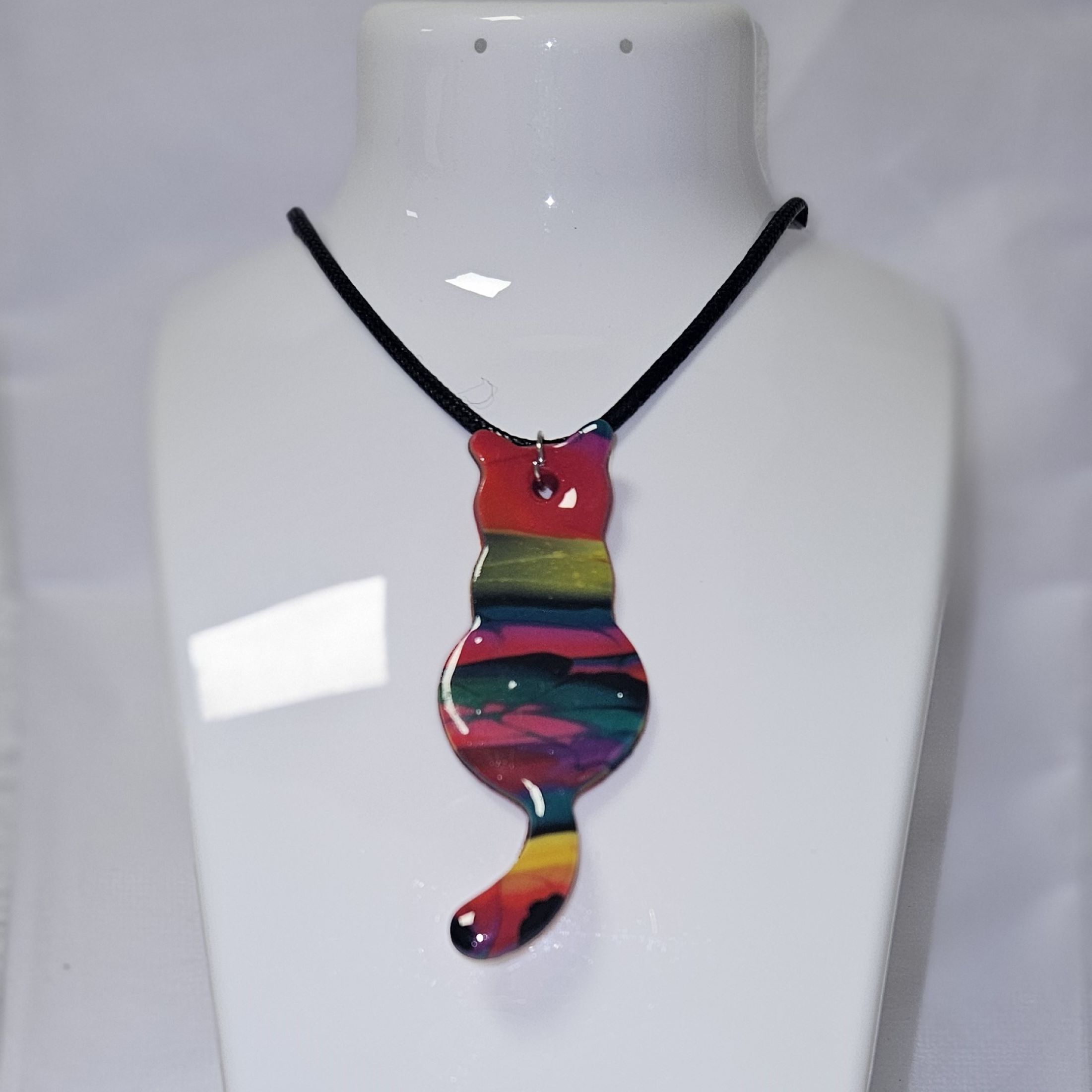 Collier chat multicolore