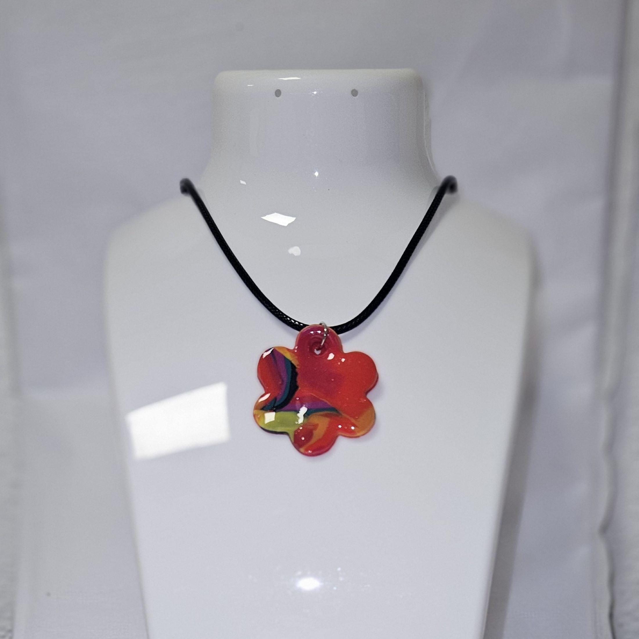 Collier fleur multicolore